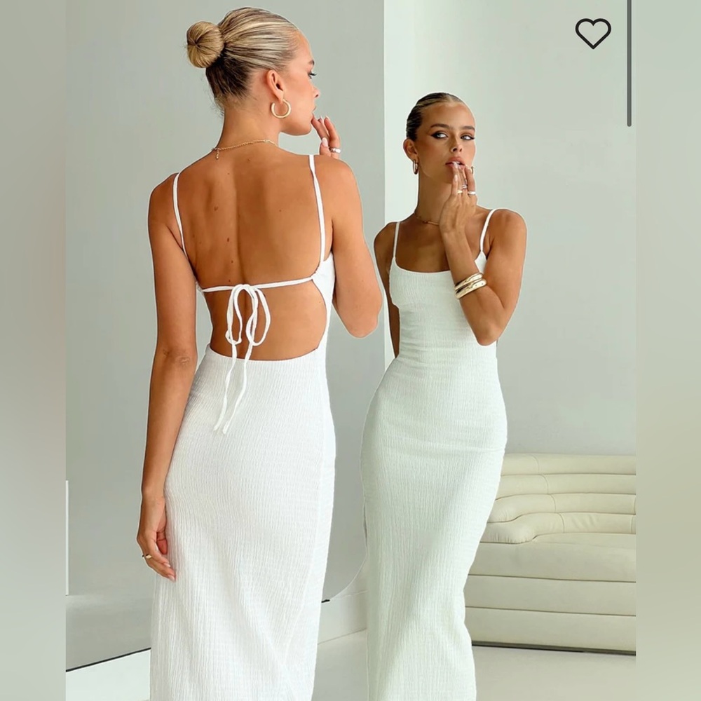 ELESTRIA MAXI DRESS, WHITE, PRINCESS POLLY